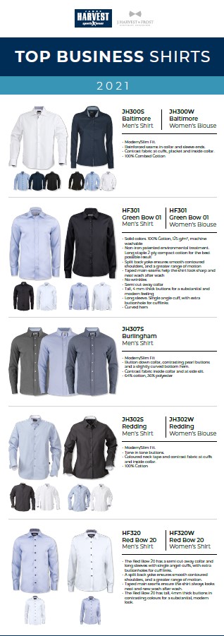JAMES HARVEST TOP BUSINESS SHIRTS 2021